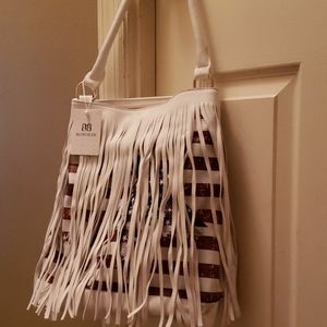 NWT Boho White American Flag purse